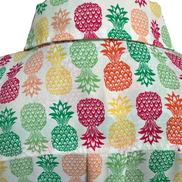 Talbots Medium Pineapple Multicolor Sleeveless Button Blouse - Picture 5 of 5